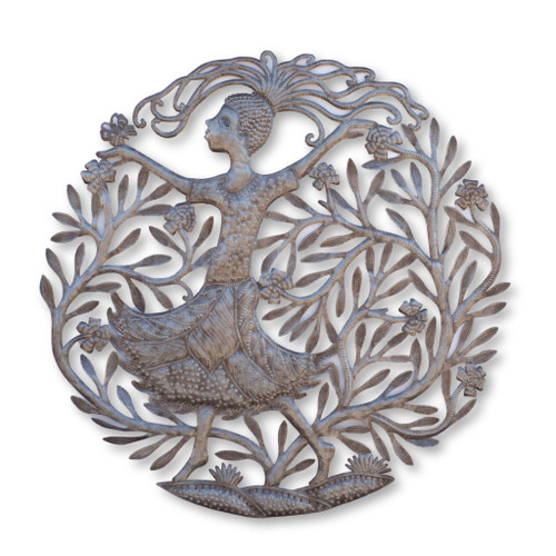 Dancing Girl, Flowers, Fields, Dancing, Dance,  Music, Musical, Musical Chairs, Haiti, Haitian Art, One-of-a-Kind, Limited Edition, Sustainable, Eco-Friendly, Handcrafted, Handmade Dancing Girl, Flowers, Fields, Dancing, Dance,  Music, Musical, Musical Chairs, Haiti, Haitian Art, One-of-a-Kind, Limited Edition, Sustainable, Eco-Friendly, Handcrafted, Handmade