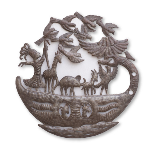 Noah's Arc, Great Flood, Bible, Biblical, Giraffe, Animals, Palm Trees, Birds, Dove, Handcrafted, Handmade Noah's Arc, Great Flood, Bible, Biblical, Giraffe, Animals, Palm Trees, Birds, Dove, Handcrafted, Handmade