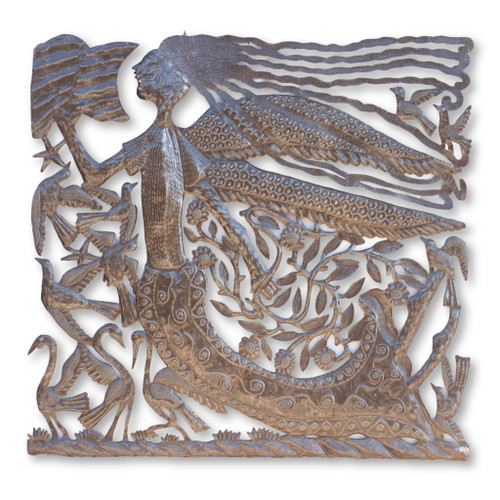 Angel, Angelic, Bible, Biblical Art, Birds, Stars, Michee  Remy, Oil Barrel, One-of-a-Kind, Limited Edition, Sustainable, Eco-Friendly, Handcrafted, Handmade, Home Decor, Art, Sculpture Angel, Angelic, Bible, Biblical Art, Birds, Stars, Michee  Remy, Oil Barrel, One-of-a-Kind, Limited Edition, Sustainable, Eco-Friendly, Handcrafted, Handmade, Home Decor, Art, Sculpture