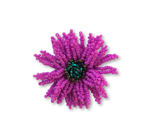 Flower Brooch, Beaded Pin for Clothing Decorations, Orange Mum, Fashion Jewelry, Gift for Her, Handmade in Guatemala, 2 Inches Flower Brooch, Beaded Pin for Clothing Decorations, Orange Mum, Fashion Jewelry, Gift for Her, Handmade in Guatemala, 2 Inches