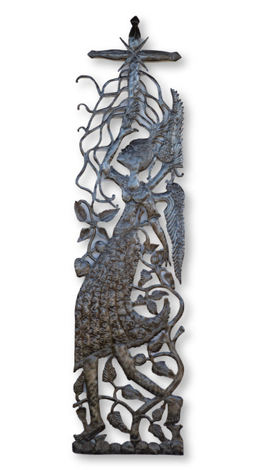 Angel, Cross, Religious, Home Decor, Interior Design, Sustainable, Eco-Friendly, Handcrafted, Handmade, Limited Edition, One-of-a-Kind, Fields, Metal, Steel, Oil Barrels Angel, Cross, Religious, Home Decor, Interior Design, Sustainable, Eco-Friendly, Handcrafted, Handmade, Limited Edition, One-of-a-Kind, Fields, Metal, Steel, Oil Barrels