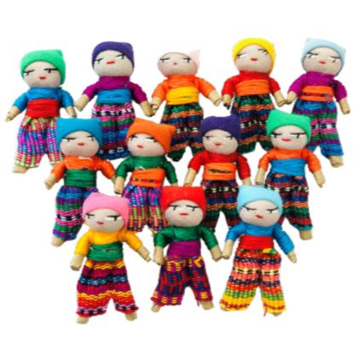Small Decorative Worry Dolls, Boy, Set of 12, Teacher Gifts, Small Decorative Worry Dolls, Boy, Set of 12, Teacher Gifts,