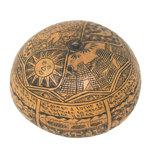 Handcarved Peruvian Gourd, Moon & Stars Gourd, Farm Life Agricultural Gourd, Handcarved Agricultural Decor  Handcarved Peruvian Gourd, Moon & Stars Gourd, Farm Life Agricultural Gourd, Handcarved Agricultural Decor