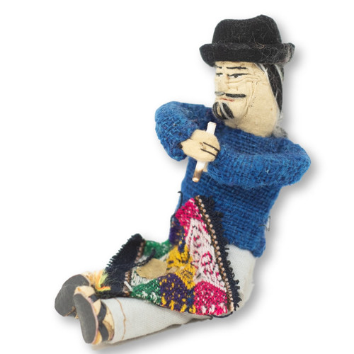 Handmade Doll, Man Selling Coco , Bolivian Altiplano 4.5" x 4" x 2.5" Handmade Doll, Man Selling Coco , Bolivian Altiplano 4.5" x 4" x 2.5"