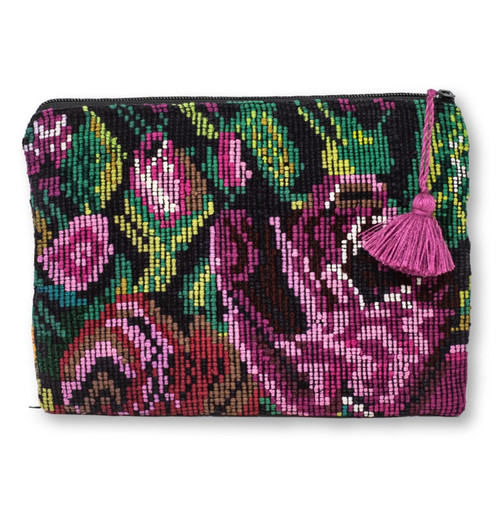 Upcycled Hand Woven Clutch Purse from  Aguas Caliente Guatemala Huipil Traditional Blouse and Corte Skirt 8.5" x 6.5" with Tassel Accent Upcycled Hand Woven Clutch Purse from  Aguas Caliente Guatemala Huipil Traditional Blouse and Corte Skirt 8.5" x 6.5" with Tassel Accent
