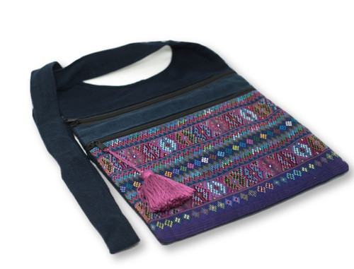 Up-cycled Huipil Shoulder Bag, from Todo Santos Guatemala, 12" x 12" 093