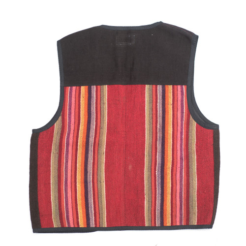 Unisex Bolivian Vest made from Traditional Antique Manta Size Medium