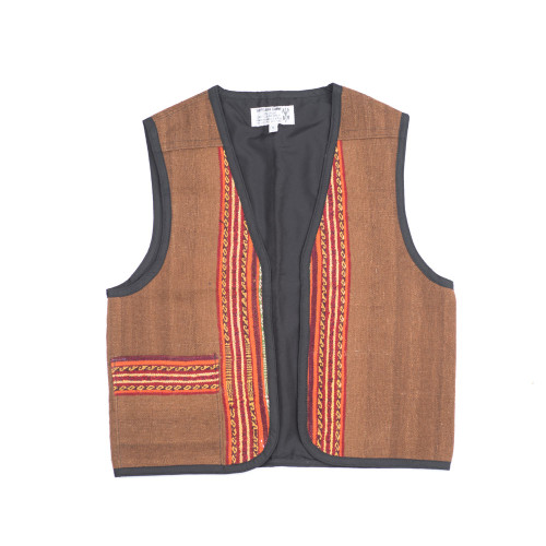 South American Vest, Unisex Bolivian Vest made from Traditional Antique Manta Size Small