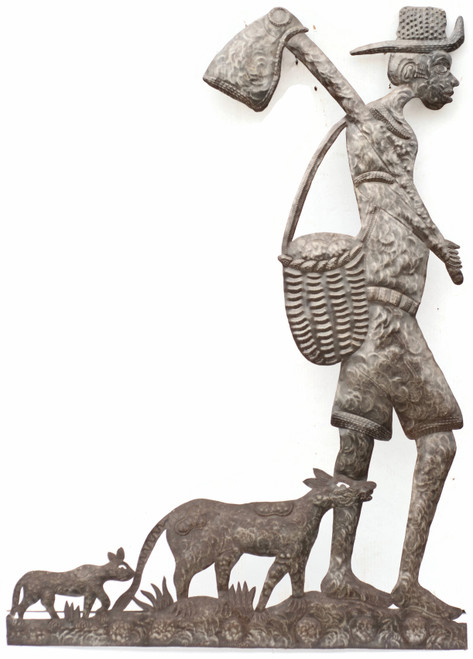 Boy, Ax, Cutting Wood, Cat, Dog, Farming, Gardening, Sustainable, Eco-Friendly, Recycle, Recyclable, Fair Trade, Limited Edition, One-of-a-Kind, Metal, Steel, Oil Barrels Boy, Ax, Cutting Wood, Cat, Dog, Farming, Gardening, Sustainable, Eco-Friendly, Recycle, Recyclable, Fair Trade, Limited Edition, One-of-a-Kind, Metal, Steel, Oil Barrels