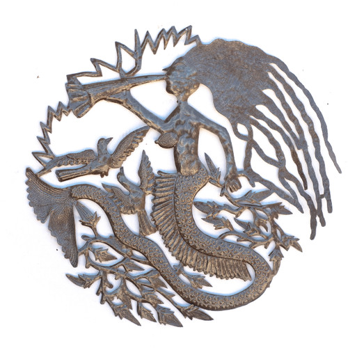 Mermaid, Michee Remy, Trumpet, Trumpeter, Music, Musical, Musician, Birds, One-of-a-Kind, Limited Edition, Sustainable, Eco-Friendly, Handcrafted, Handmade, Steel, Metal, Oil Barrels Mermaid, Michee Remy, Trumpet, Trumpeter, Music, Musical, Musician, Birds, One-of-a-Kind, Limited Edition, Sustainable, Eco-Friendly, Handcrafted, Handmade, Steel, Metal, Oil Barrels