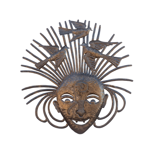 Birds, Mask, Hair, Voodoo, Haiti, Haitian, Sustainable, Eco-Friendly, Limited Edition, One-of-a-Kind, Handcrafted, Handmade, Oil Barrels, Metal, Steel, Recycle, Recyclable, Interior Design Birds, Mask, Hair, Voodoo, Haiti, Haitian, Sustainable, Eco-Friendly, Limited Edition, One-of-a-Kind, Handcrafted, Handmade, Oil Barrels, Metal, Steel, Recycle, Recyclable, Interior Design