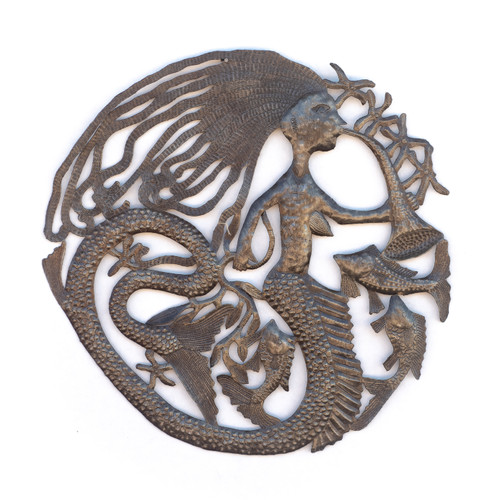 Mermaid, Music, Musical, Musician, Trumpet, Trumpeter, Fair Trade, Metal, Steel, Band, Music Room, Fish, Sea Life, Metal, Steel, Housewarming Gift, Under the Sea, The Little Mermaid