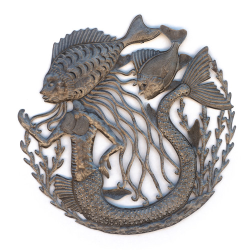 Mermaid, Under the Sea, Sea Life, Handmade, Handcrafted, Sustainable, Eco-Friendly, Limited Edition, One-of-a-Kind, Fish, Metal, Steel, Oil Barrels Mermaid, Under the Sea, Sea Life, Handmade, Handcrafted, Sustainable, Eco-Friendly, Limited Edition, One-of-a-Kind, Fish, Metal, Steel, Oil Barrels