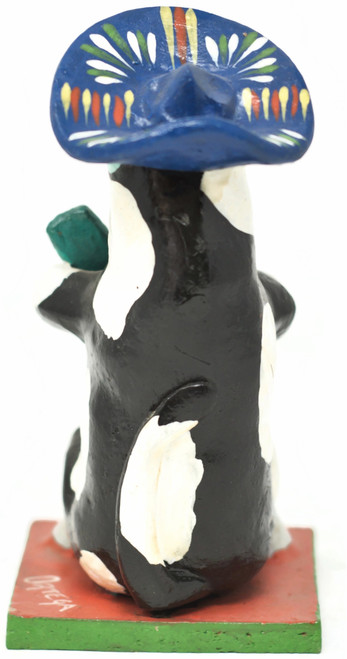Cow Playing the Guitar, One of a Kind, Handmade in Mexico, Ortega Family, 6.5" x 3.5" x 3" (Ortega 76)