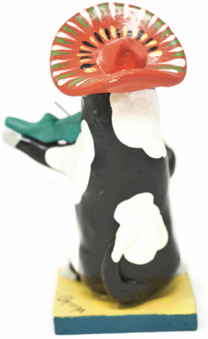 Cow Playing the Violin, One of a Kind, Handmade in Mexico, Ortega Family, 6.5" x 3.5" x 3" (Ortega 77)