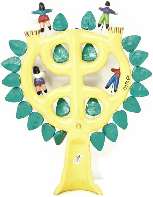 Wall Hanging, Tree of Life filled with Children, by Mexican Folk Artist Gerardo Ortega Tree of Life, 14" x 11" x 2" (Ortega 98)