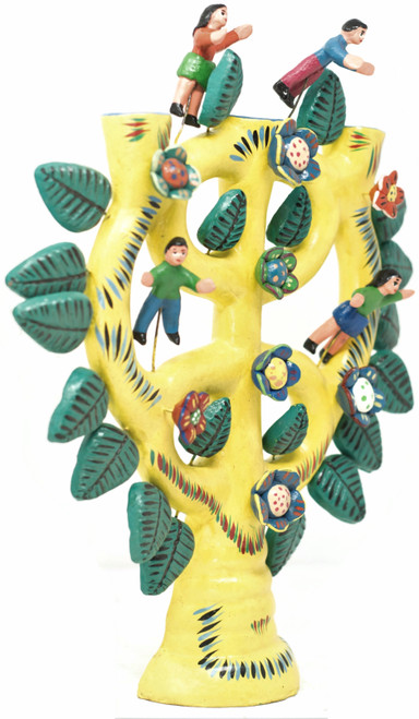 Wall Hanging, Tree of Life filled with Children, by Mexican Folk Artist Gerardo Ortega Tree of Life, 10" x 12" x 2" (Ortega 101)
