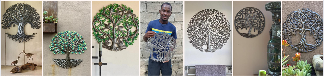 Handcrafted Haitian Metal Tree of Life, Metal Garden Tree, Patio Tree, Tree Decor, Tree Sculpture 