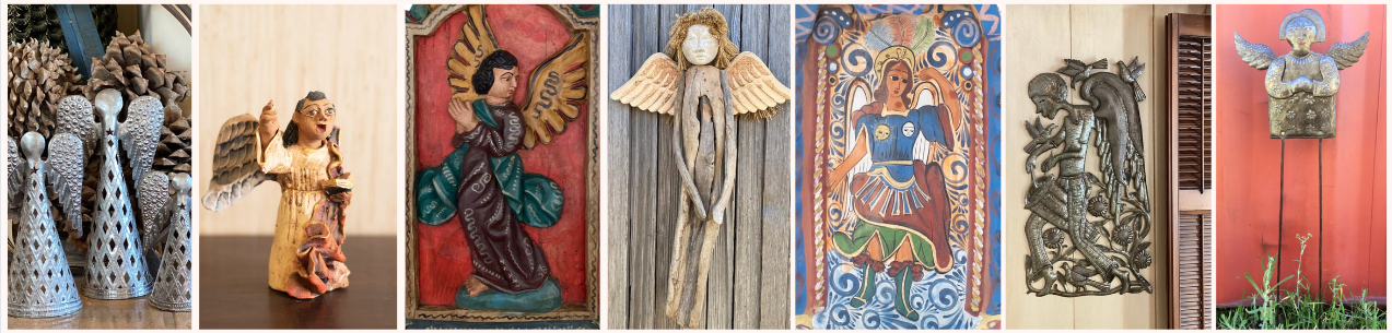 Handcrafted Haitian Metal Angels, Upcycled Angels, Wooden Angels, Ceramic Angels, Wooden Plaque Angels,  Puerto Rican Angels, Clay Angels, Angel Garden Stakes, Metal Garden Stakes, Metal Angel Garden Stakes 