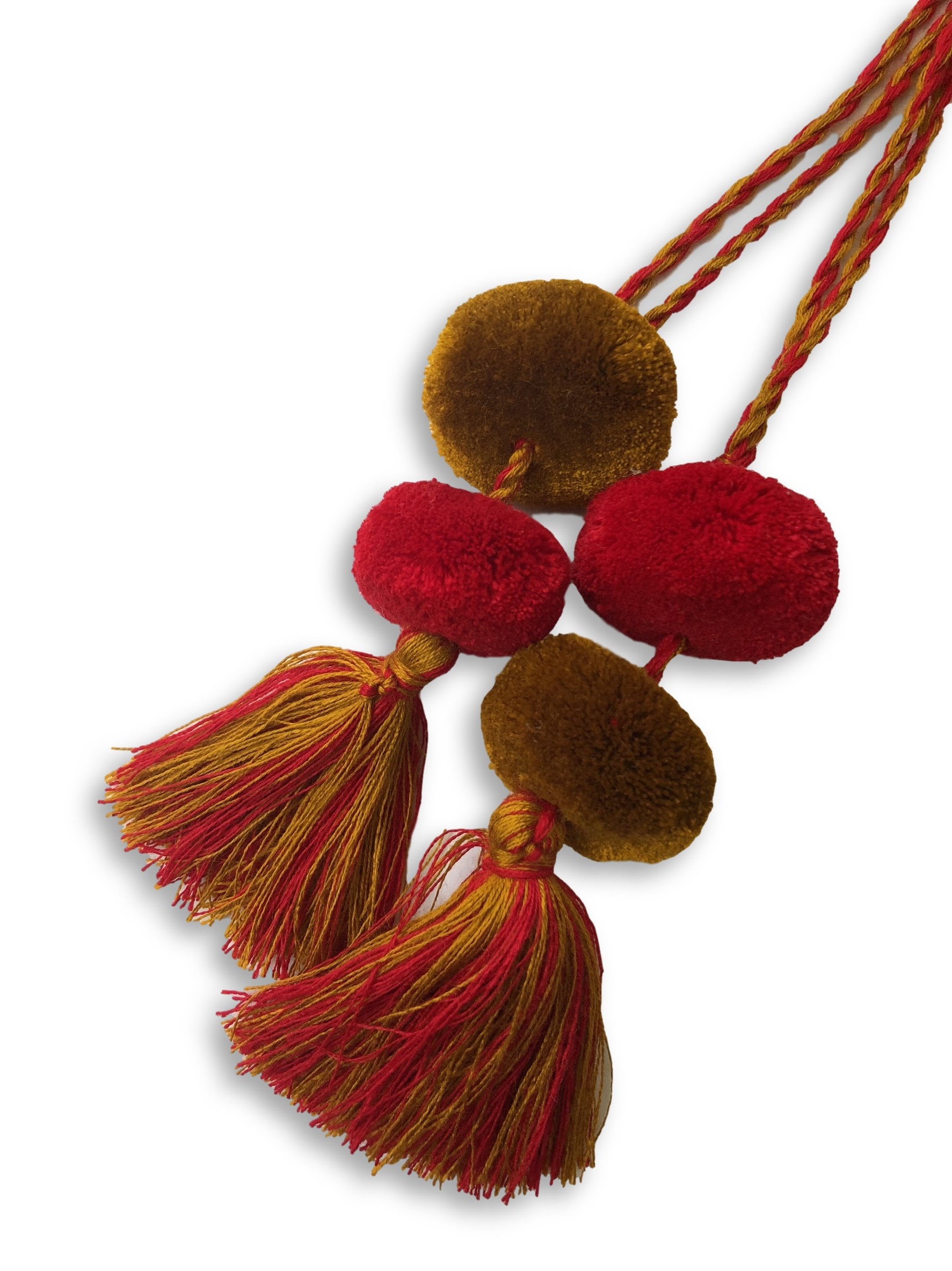 Mayan Arts Pom Pom Tassel, Set of 3 Charming Small Pom Poms Women's Fashion  Hand Bags