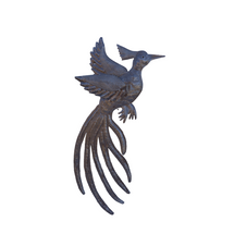 Handcrafted Haitian Metal ARt, Bird, Woodpecker with Long Tail, Long Tailed Bird, Bird Wall Sculpture 