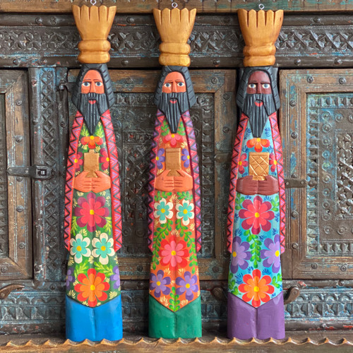 Handmade Haitian Folk Art, Vintage Parrot Tree by Michee Remy