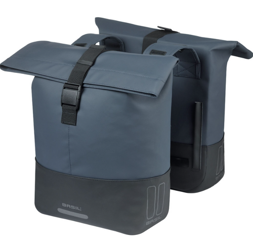 Basil Cove Double Pannier Bags 32L Navy/Black