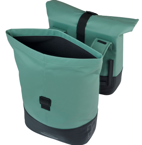Basil Cove Double Pannier Bags 32L Silvergreen/Black