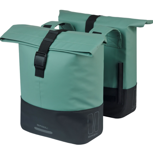 Basil Cove Double Pannier Bags 32L Silvergreen/Black