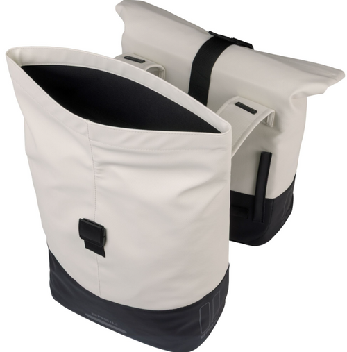 Basil Cove Double Pannier Bags 32L White/Black