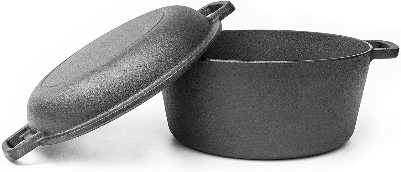 Non-Stick Enamelled Casserole Cast Iron Large Cooking Pot w/ Lid 4.7L By  Nuovva