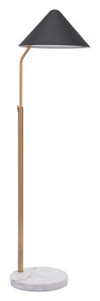 Pike One Light Floor Lamp in Black, Brass, White (339|56081)