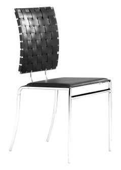 Criss Cross Dining Chair in Black, Chrome (339|333012)