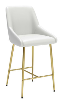 Madelaine Counter Chair in White, Gold (339|109378)
