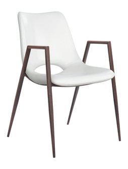 Desi Dining Chair (Set of 2) in White, Walnut (339|109068)