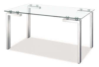 Roca Dining Table in Clear, Chrome (339|102142)