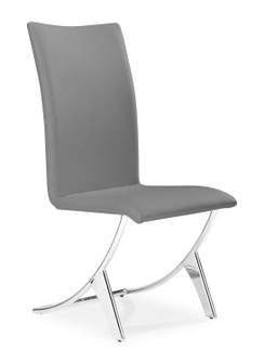 Delfin Dining Chair in Gray, Chrome (339|102106)