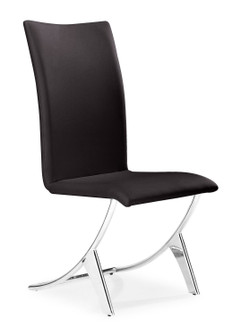 Delfin Dining Chair in Espresso, Chrome (339|102103)