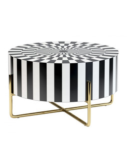 Thistle Coffee Table in Black, White, Gold (339|101919)