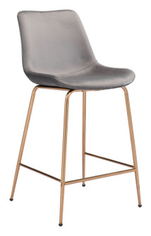 Tony Counter Chair in Gray, Gold (339|101761)