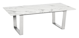 Atlas Coffee Table in White, Silver (339|100708)