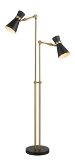 Soriano Two Light Floor Lamp in Matte Black / Heritage Brass (224|728FL-MB-HBR)