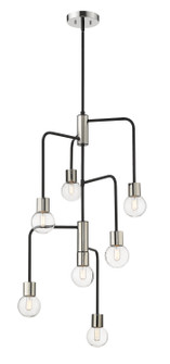 Neutra Seven Light Chandelier in Matte Black / Polished Nickel (224|621-7MB-PN)