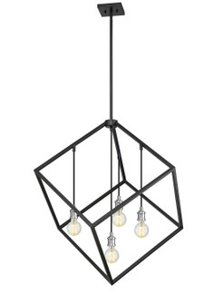 Vertical Four Light Chandelier in Matte Black / Brushed Nickel (224|478P34-MB-BN)