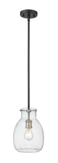 Bella One Light Pendant in Matte Black / Brushed Nickel (224|476MP-ROD-MB-BN)