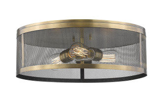 Meshsmith Three Light Flush Mount in Natural Brass (224|331F18-NB)