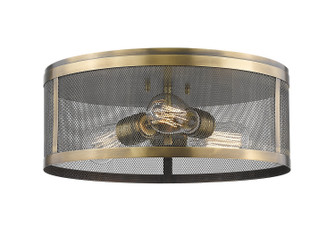 Meshsmith Three Light Flush Mount in Natural Brass (224|331F14-NB)