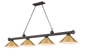 Cordon Four Light Billiard in Bronze (224|2306-4BRZ-RB15)