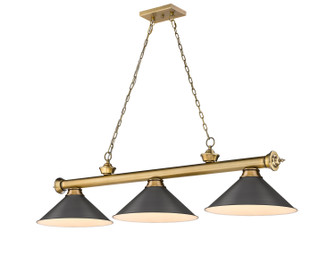 Cordon Three Light Billiard in Rubbed Brass (224|2306-3RB-BRZ15)