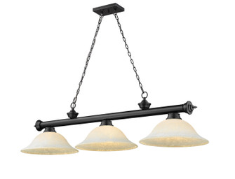 Cordon Three Light Billiard in Matte Black (224|2306-3MB-WM16)